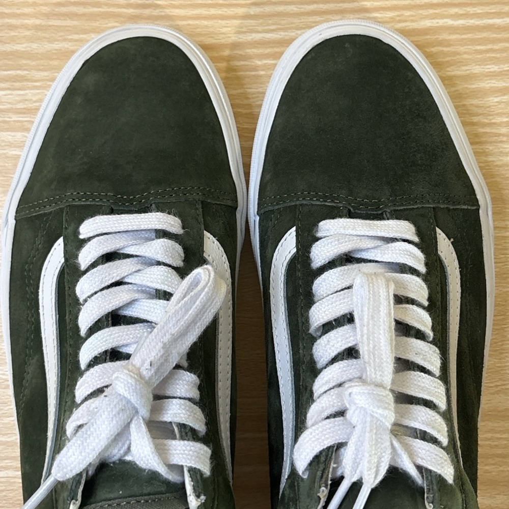 Vans Old Skool Green Suede Sneakers Men 9.5 Women 11 Classic Skate Shoe - Picture 5 of 7
